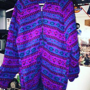 Head Purple and Blue Pattern Fleece L